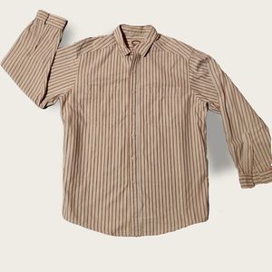 Vintage 1980s Banana Republic Long-sleeved Ticking Shirt